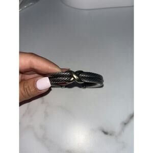 David Yurman Cable X Cuff Bracelet - Sterling Silver & 14K Gold
